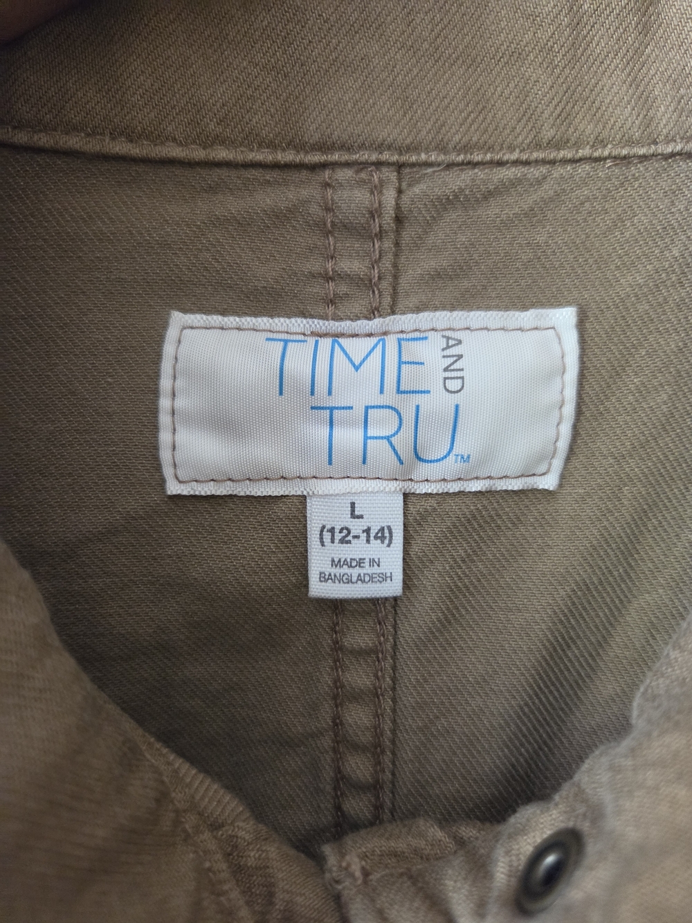 Time and Tru Women's Tan Utility Jacket ~ Size Large - Picture 2 of 9